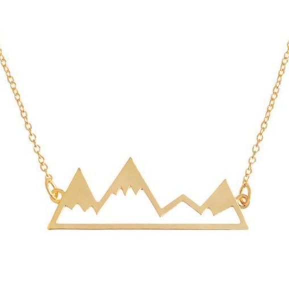 Dainty Gold Mountain Peak Necklace - Picture 2 of 4